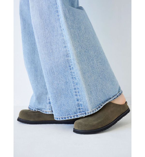 Ungrid「フェイクスウェードラウンドトゥスリッポン」|スリッポン|カーキ