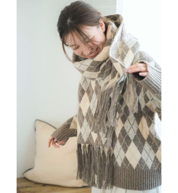 Ungrid「アーガイルニットマフラー」|マフラー|