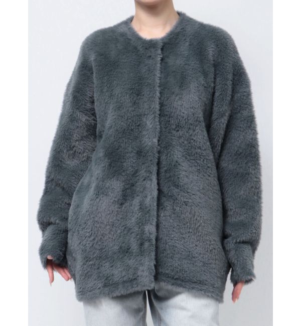 LAGUNAMOON「ミニシャギーセッケツニットカーディガン」|カーディガン|