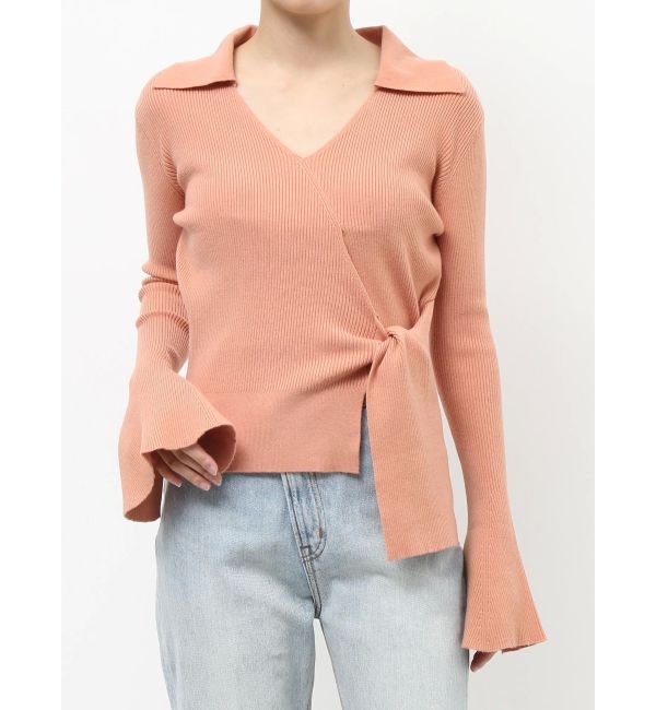 LAGUNAMOON「カシュクールウエストリボンニットトップス」|ニット・セーター|