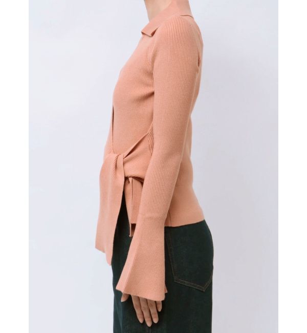 LAGUNAMOON「カシュクールウエストリボンニットトップス」|ニット・セーター|