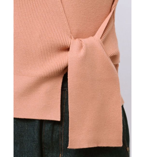 LAGUNAMOON「カシュクールウエストリボンニットトップス」|ニット・セーター|