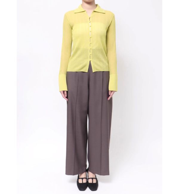 LAGUNAMOON「シャツカラーシアーニットプルオーバー」|ニット・セーター|