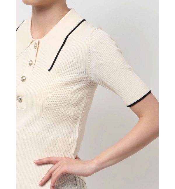 LAGUNAMOON「カラーネックラインニットプルオーバー」|ニット・セーター|