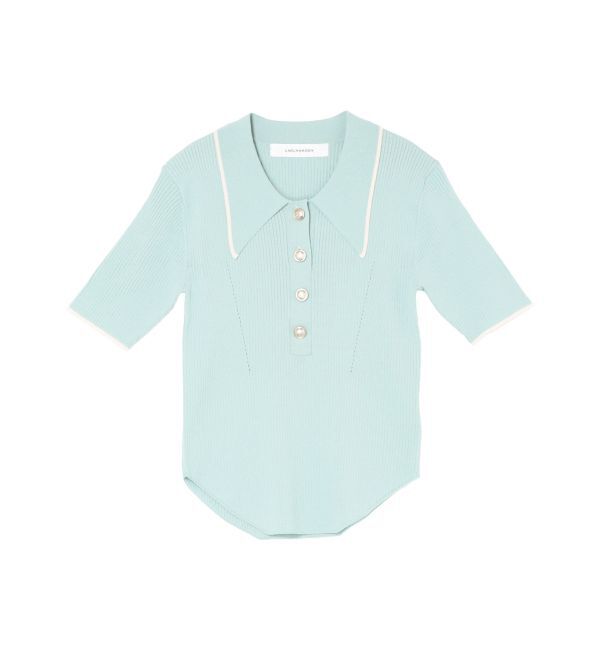 LAGUNAMOON「カラーネックラインニットプルオーバー」|ニット・セーター|ブルー