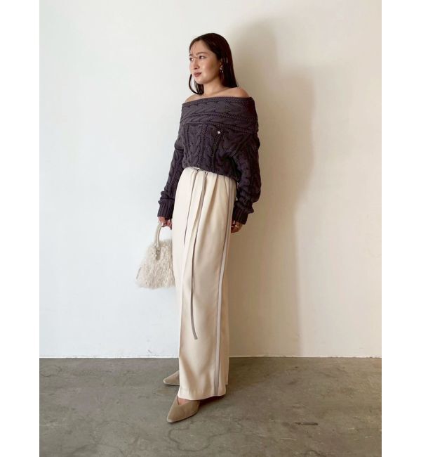 LAGUNAMOON「【POLO BCSコラボ】ケーブルオフショルニットプルオーバー」|ニット・セーター|