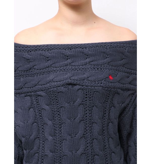 LAGUNAMOON「【POLO BCSコラボ】ケーブルオフショルニットプルオーバー」|ニット・セーター|