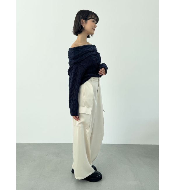 LAGUNAMOON「【POLO BCSコラボ】ケーブルオフショルニットプルオーバー」|ニット・セーター|