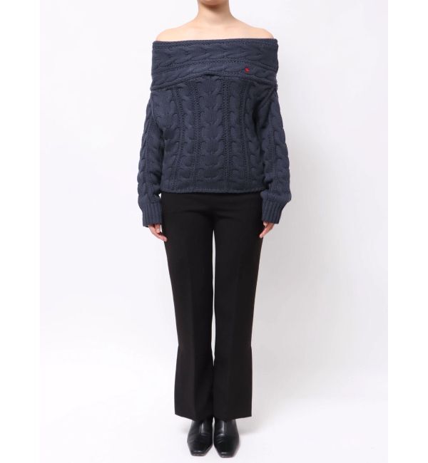 LAGUNAMOON「【POLO BCSコラボ】ケーブルオフショルニットプルオーバー」|ニット・セーター|