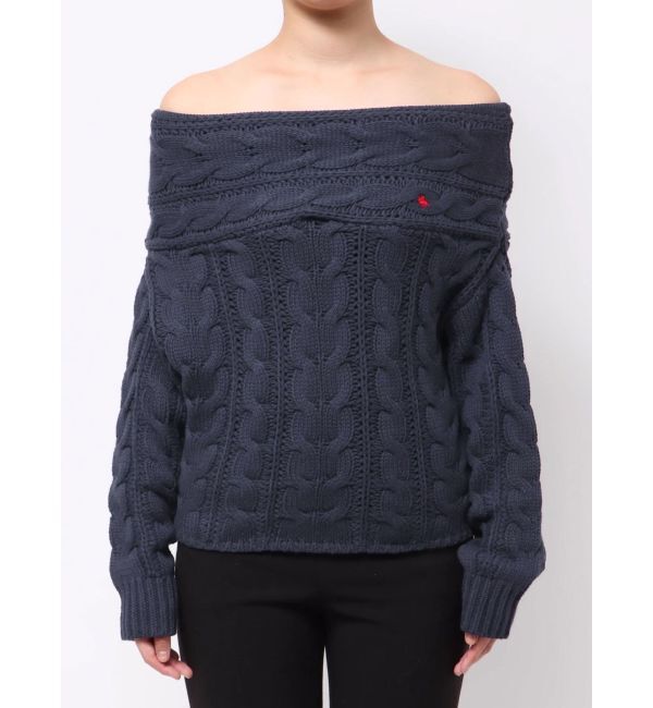 LAGUNAMOON「【POLO BCSコラボ】ケーブルオフショルニットプルオーバー」|ニット・セーター|