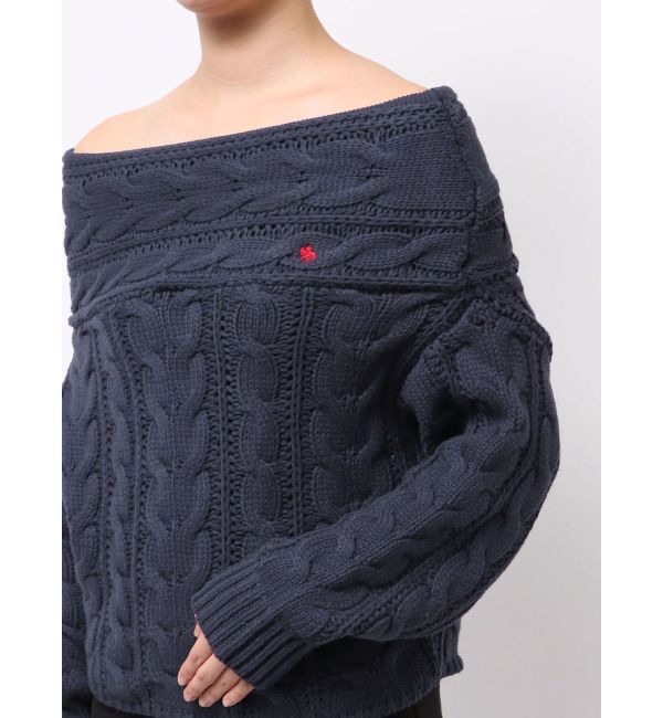 LAGUNAMOON「【POLO BCSコラボ】ケーブルオフショルニットプルオーバー」|ニット・セーター|