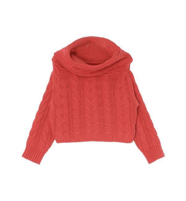 LAGUNAMOON「【POLO BCSコラボ】ケーブルオフショルニットプルオーバー」|ニット・セーター|