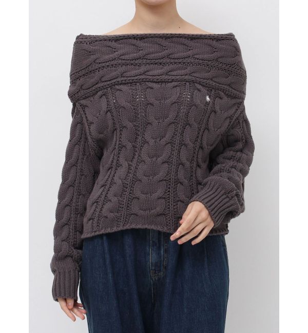 LAGUNAMOON「【POLO BCSコラボ】ケーブルオフショルニットプルオーバー」|ニット・セーター|