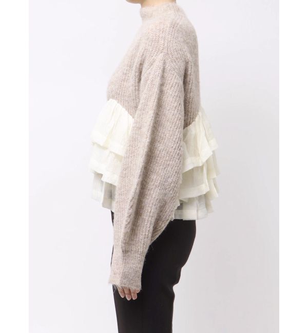 LAGUNAMOON「フリルドッキングペプラムニットプルオーバー」|ニット・セーター|