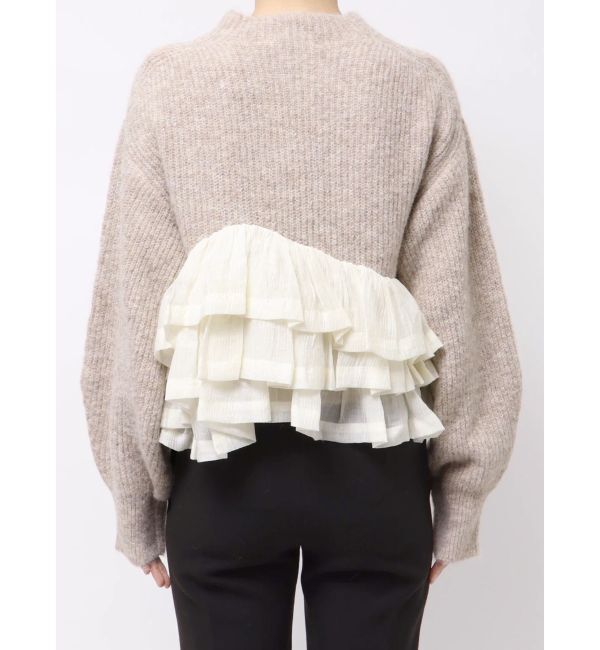 LAGUNAMOON「フリルドッキングペプラムニットプルオーバー」|ニット・セーター|