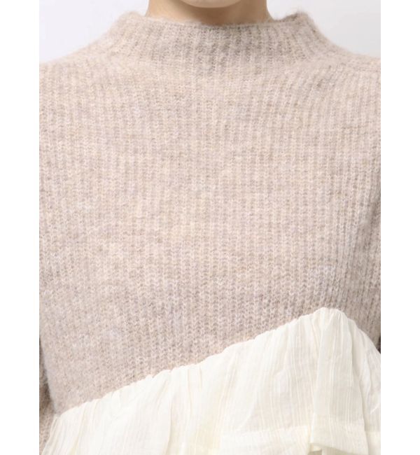 LAGUNAMOON「フリルドッキングペプラムニットプルオーバー」|ニット・セーター|