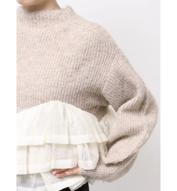 LAGUNAMOON「フリルドッキングペプラムニットプルオーバー」|ニット・セーター|