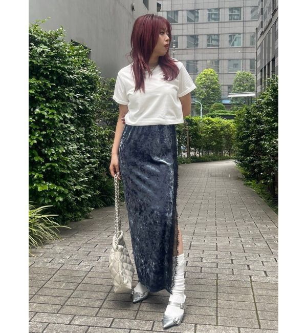 EVRIS「クラッシュベロアレーススカート」|スカート|