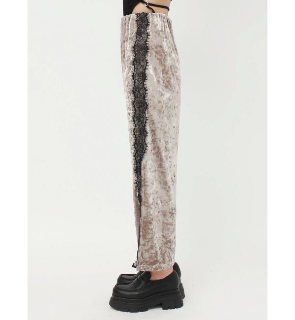 EVRIS「クラッシュベロアレーススカート」|スカート|