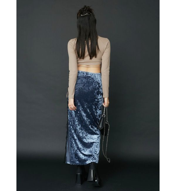 EVRIS「クラッシュベロアレーススカート」|スカート|