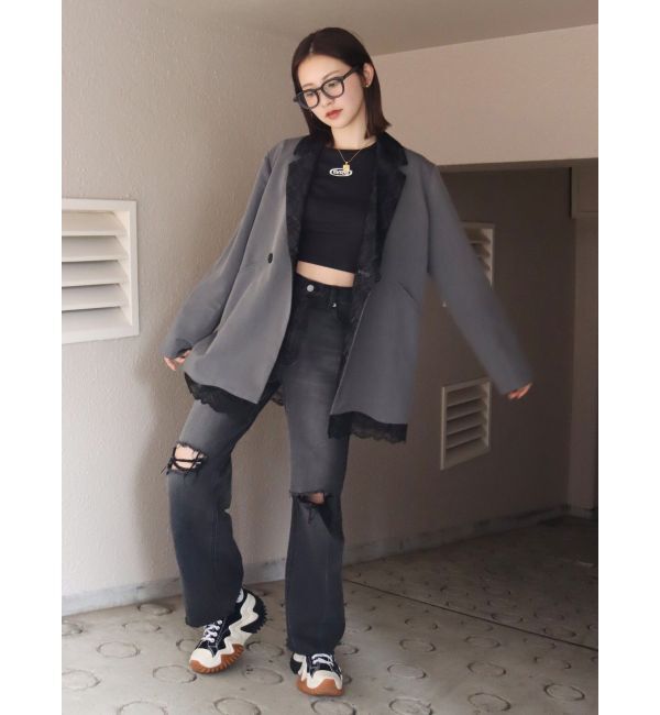 EVRIS「レースドッキングジャケット【セットアップ着用可能】」|テーラードジャケット|