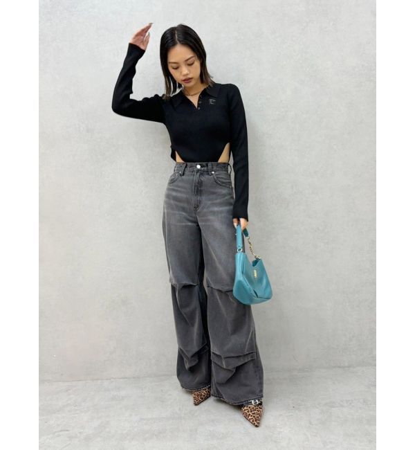 EVRIS「ニータックワイドデニムパンツ」|デニム|