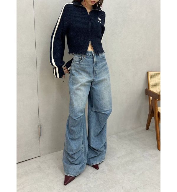 EVRIS「ニータックワイドデニムパンツ」|デニム|