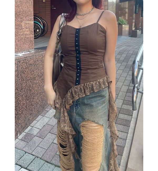 EVRIS「レースフリルキャミソール」|キャミソール|