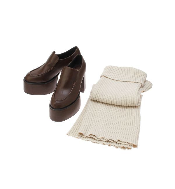 EVRIS「レッグウォーマーセットチャンキーヒールローファー」|その他|