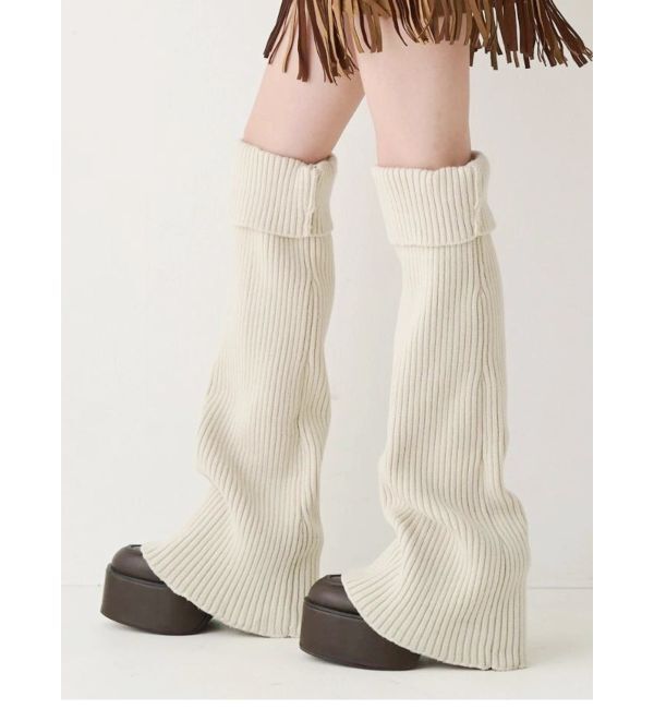 EVRIS「レッグウォーマーセットチャンキーヒールローファー」|その他|ブラウン