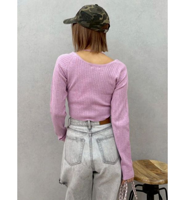 EVRIS「ストラップデザインリブニットトップス」|ニット・セーター|