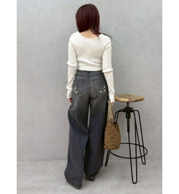 EVRIS「ストラップデザインリブニットトップス」|ニット・セーター|