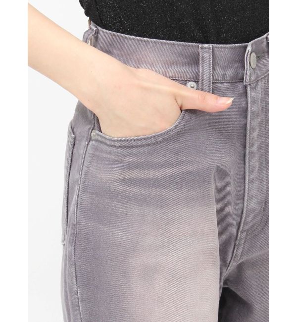 EVRIS「ヴィンテージライクフロントスラッシュワイドパンツ」|デニム|