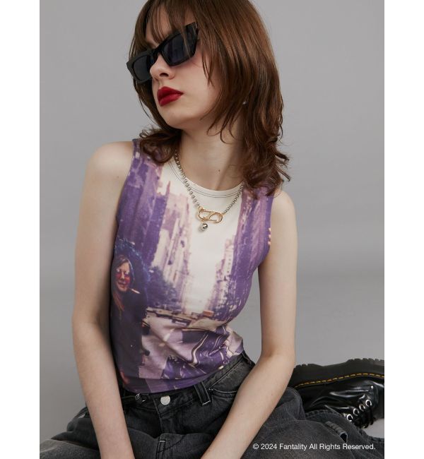 jouetie「【JANIS】photo print sleeveles【コラボ】」|タンクトップ|