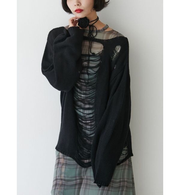 jouetie「オーバークラッシュローゲージニット」|ニット・セーター|