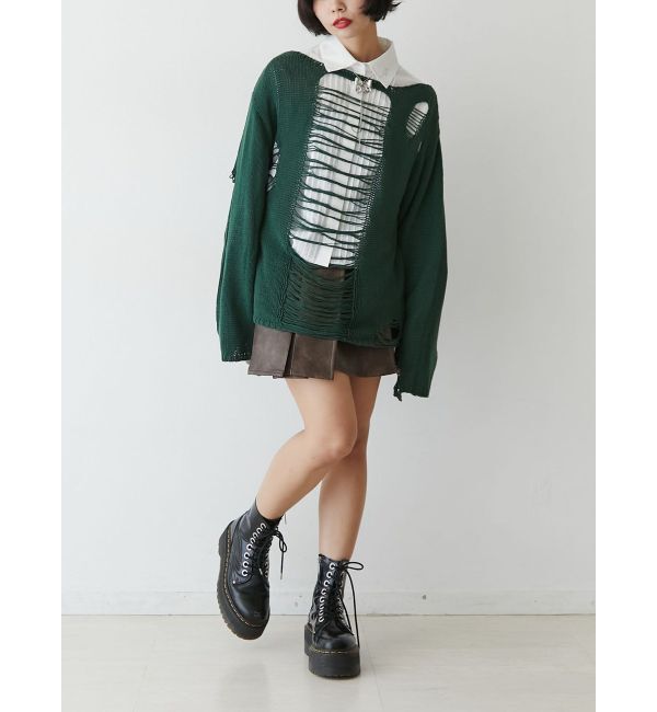 jouetie「オーバークラッシュローゲージニット」|ニット・セーター|