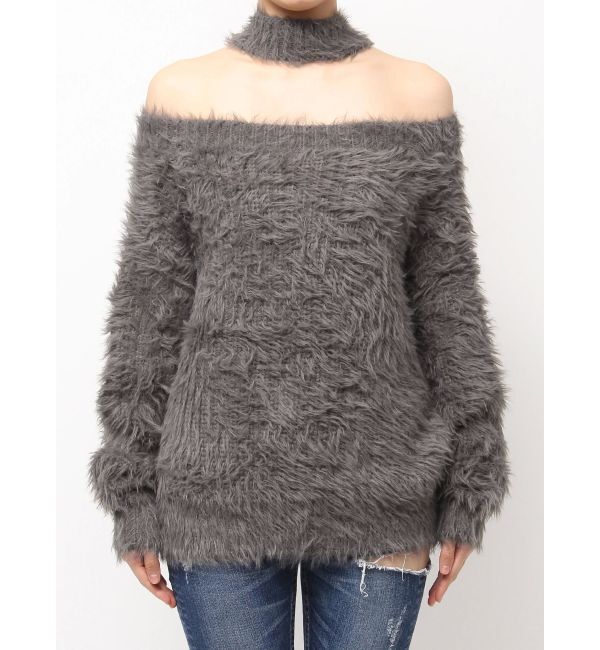 GYDA「2WAYシャギーチョーカーニットトップス」|ニット・セーター|