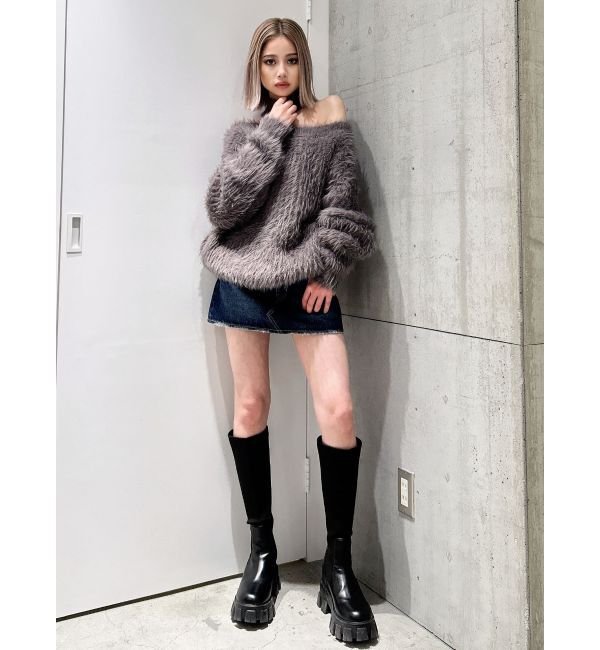 GYDA「2WAYシャギーチョーカーニットトップス」|ニット・セーター|