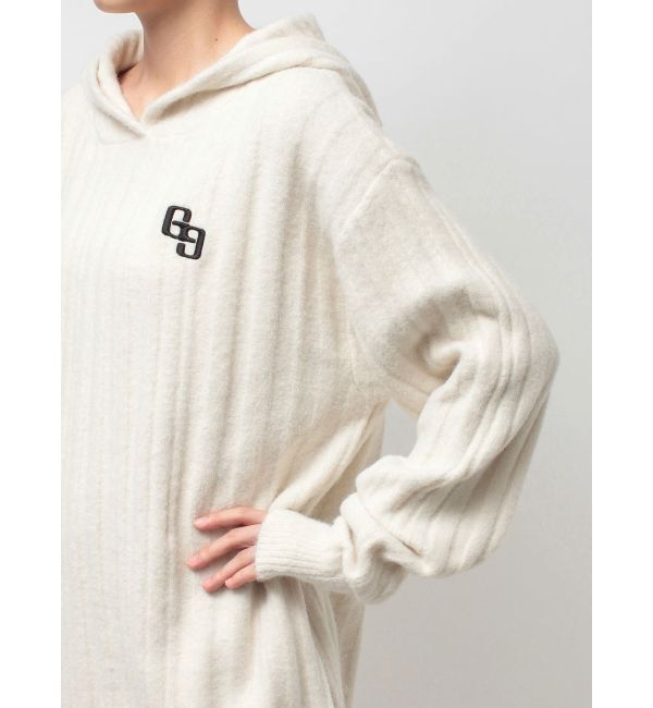 GYDA「ランダムリブGG HOODIEニットチュニック」|ワンピース|