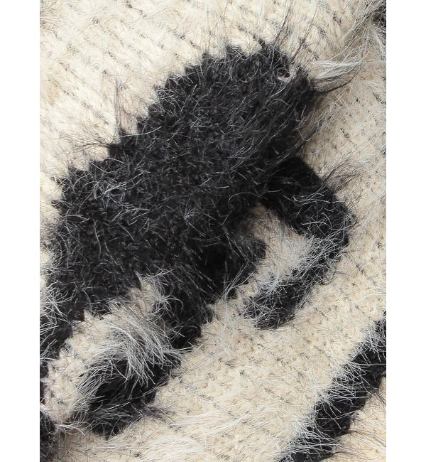 GYDA「GG Leopardシャギーショートニットトップス」|ニット・セーター|