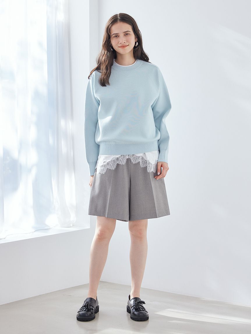 Mila Owen「トリミングハーフキュロットパンツ」|チノ|