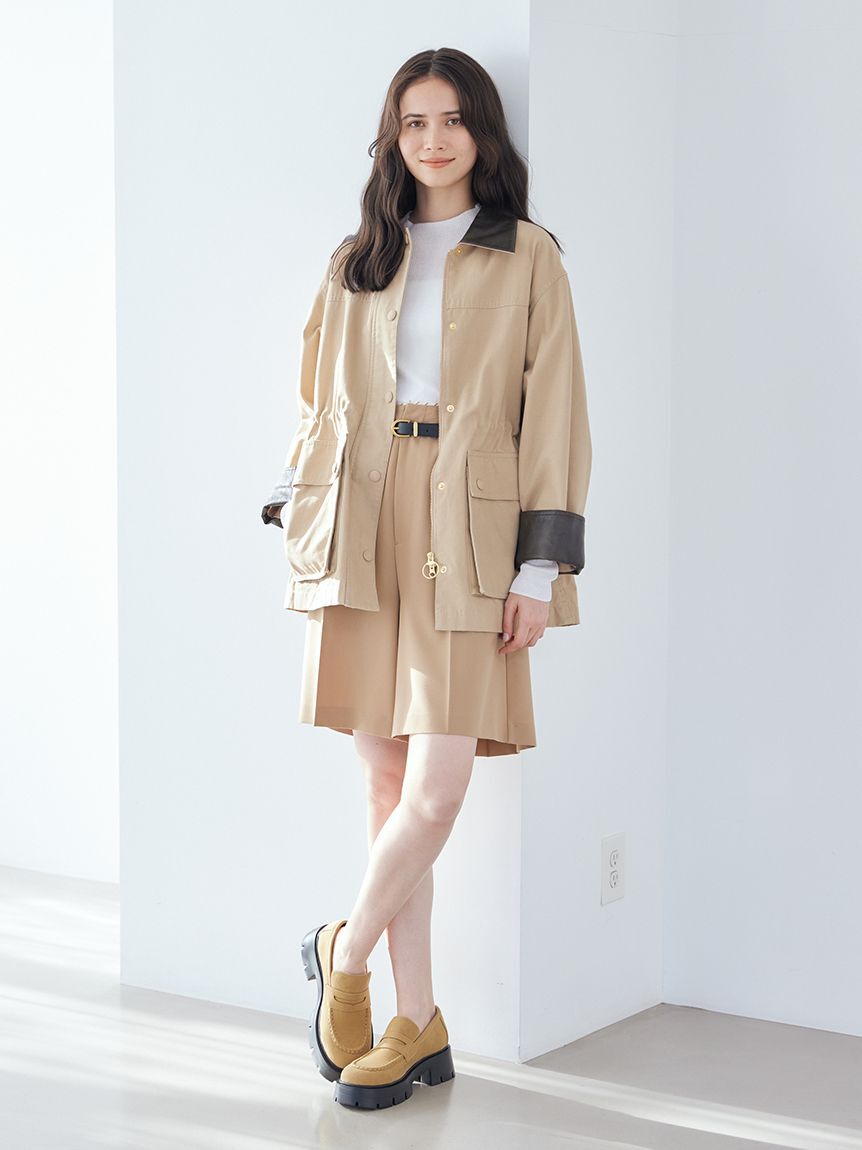 Mila Owen「トリミングハーフキュロットパンツ」|チノ|