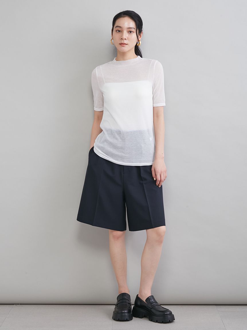 Mila Owen「トリミングハーフキュロットパンツ」|チノ|