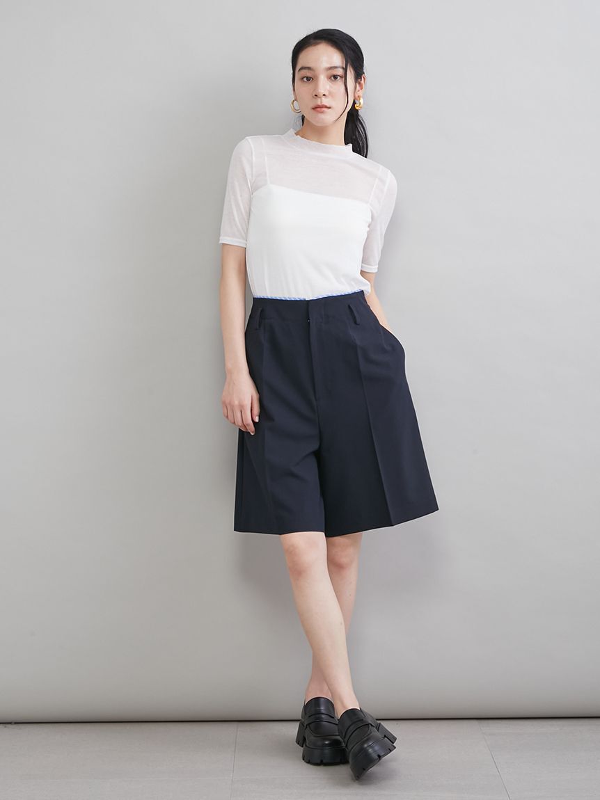 Mila Owen「トリミングハーフキュロットパンツ」|チノ|