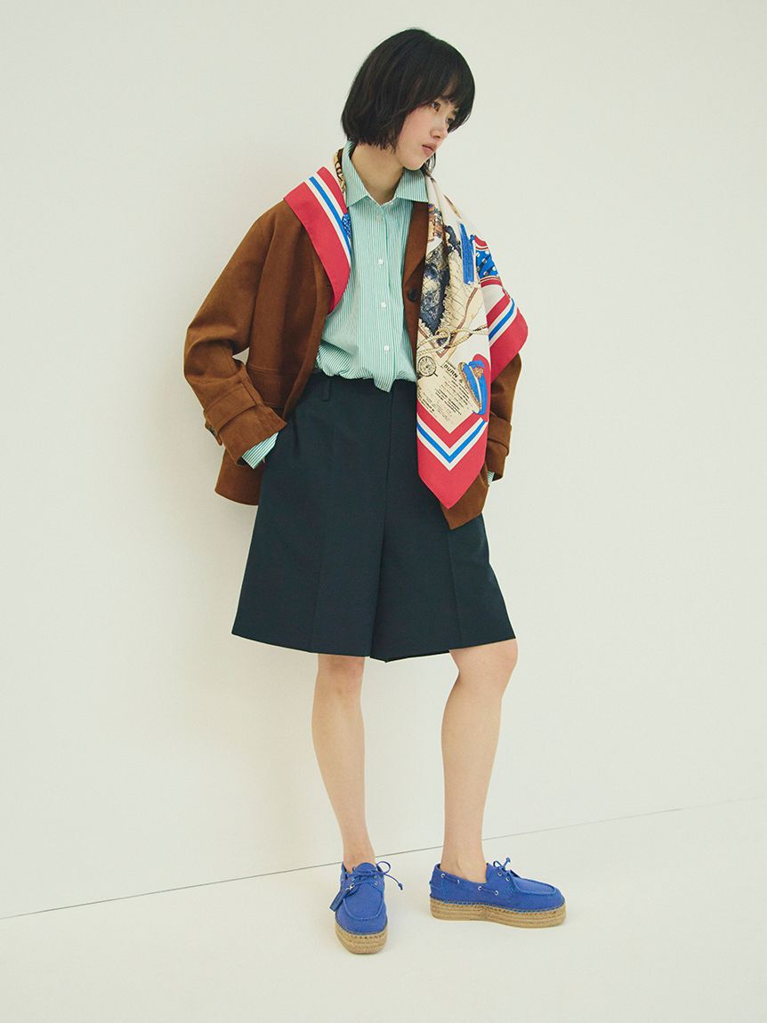 Mila Owen「トリミングハーフキュロットパンツ」|チノ|