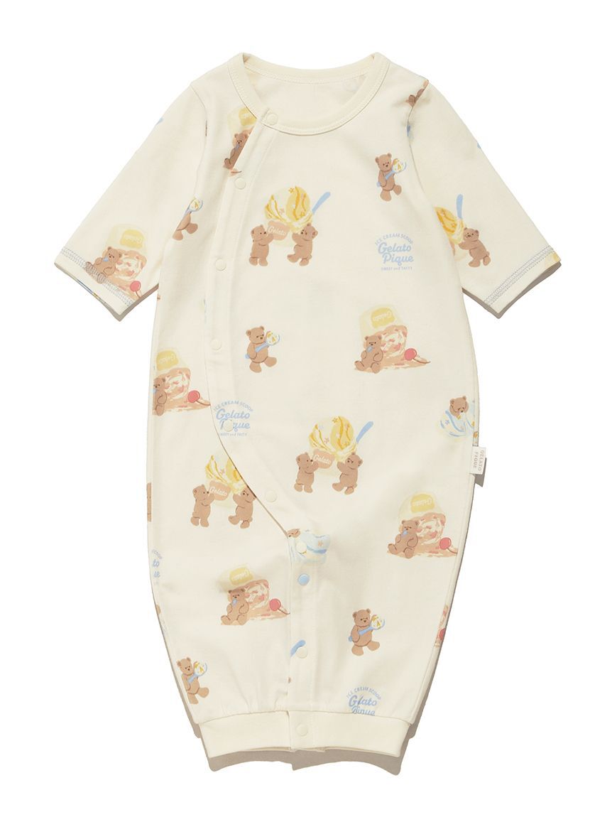 GELATO PIQUE KIDS & BABY「【新生児】アイスクリームベア柄２WAYオール」|ロンパース|
