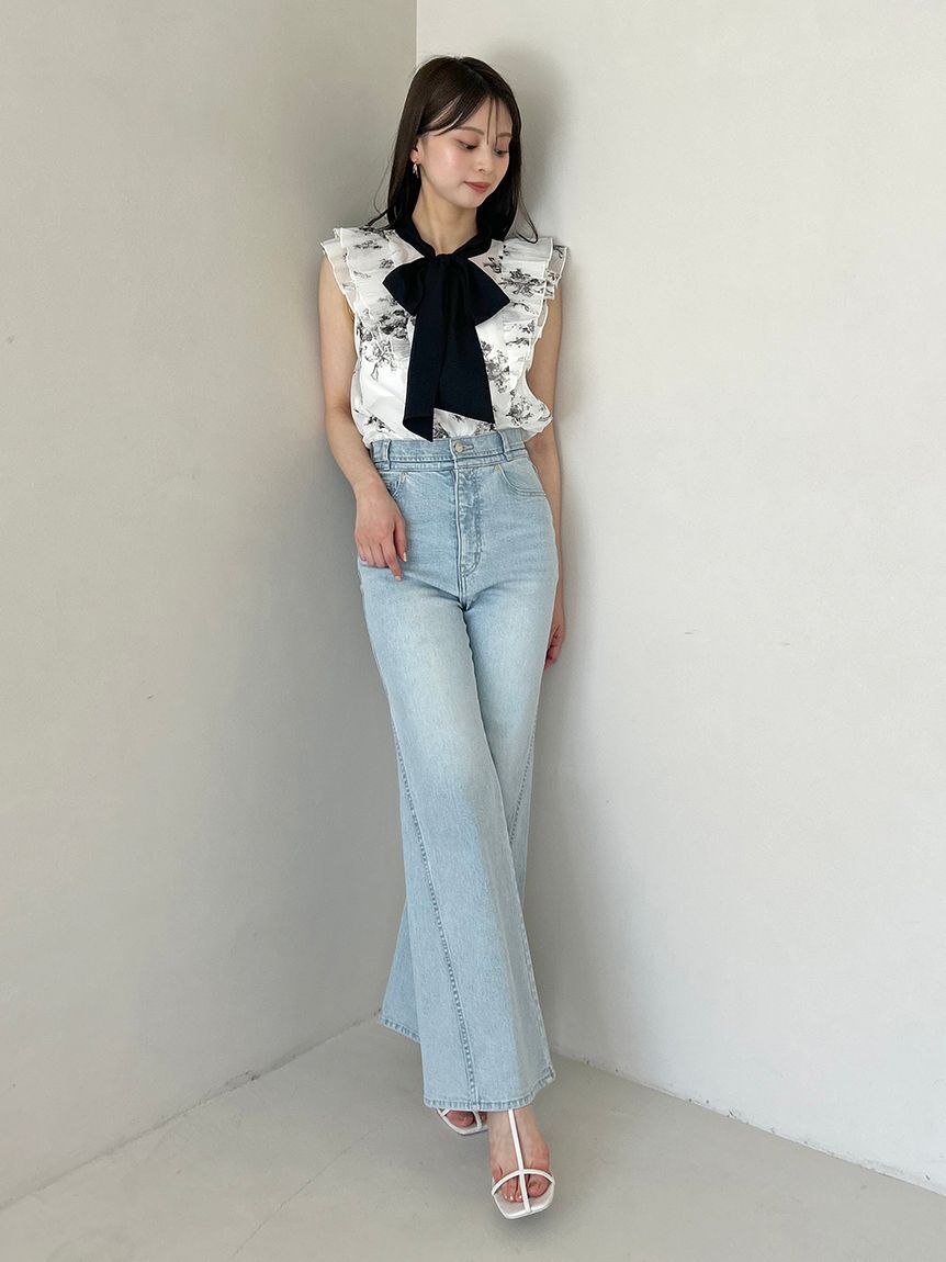 SNIDEL「【00サイズあり】Sustainableストレッチフレアデニムパンツ」|デニム|