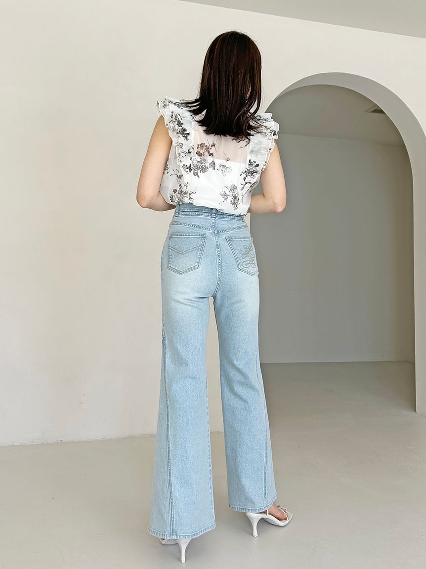 SNIDEL「【00サイズあり】Sustainableストレッチフレアデニムパンツ」|デニム|