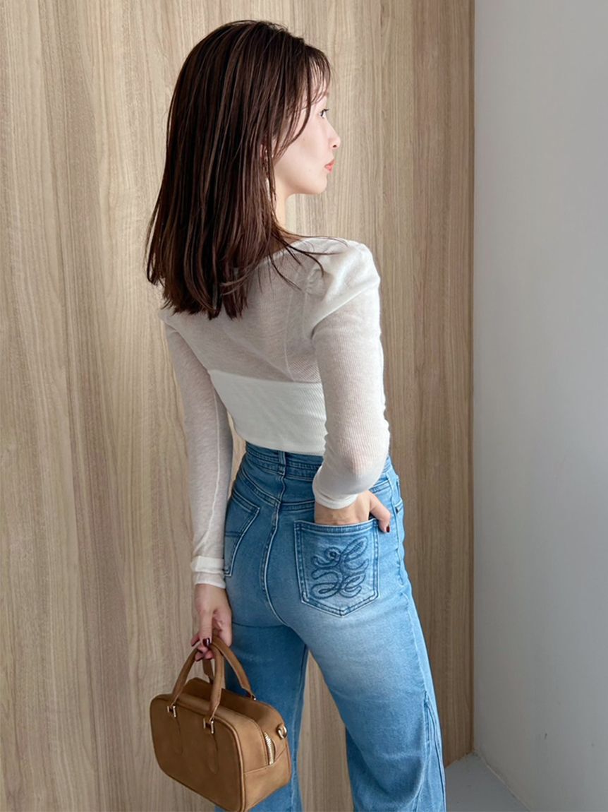 SNIDEL「【00サイズあり】Sustainableストレッチフレアデニムパンツ」|デニム|