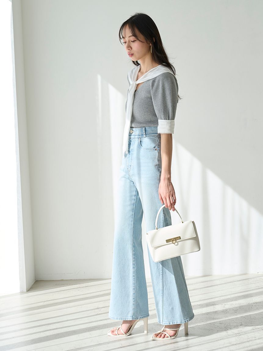 SNIDEL「【00サイズあり】Sustainableストレッチフレアデニムパンツ」|デニム|